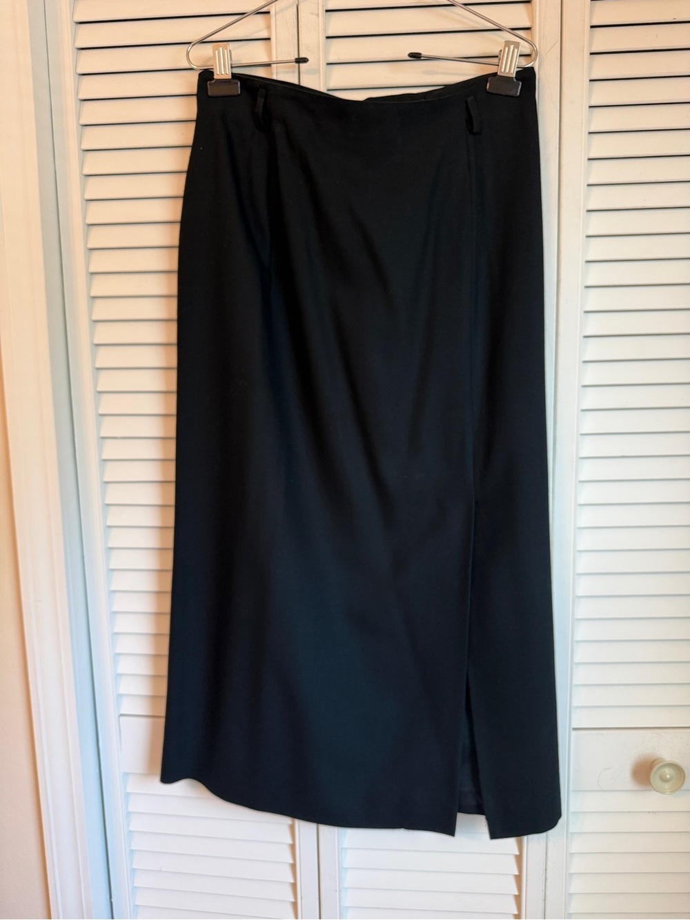 VTG Talbots Black Wool Midi Skirt Pleat Size 14 Dark Academia Grunge Minimalist